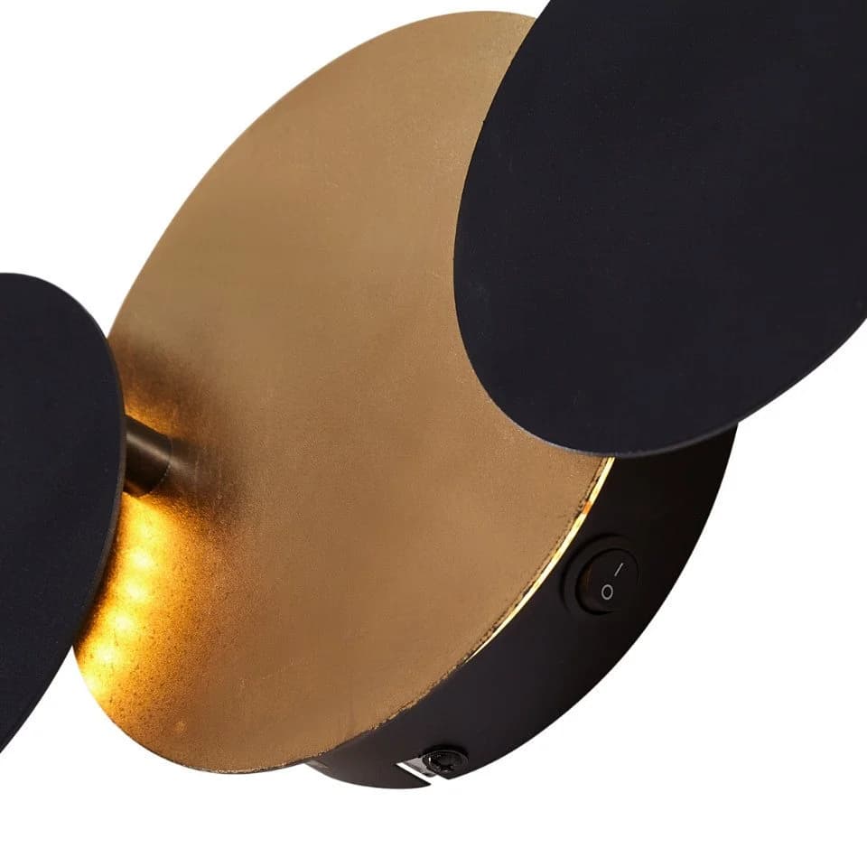 Qazqa Wandleuchte Sunrise Schwarz Gold LED Dimmbar Modern - Bild 4