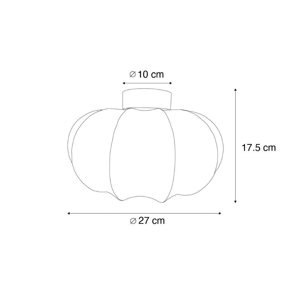 Qazqa Deckenleuchte Plu Asyesha 27 cm Weiß Japandi Textil
