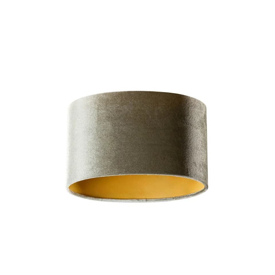 Qazqa Lampenschirm Cilinder Velours Grün Gold - Bild 2