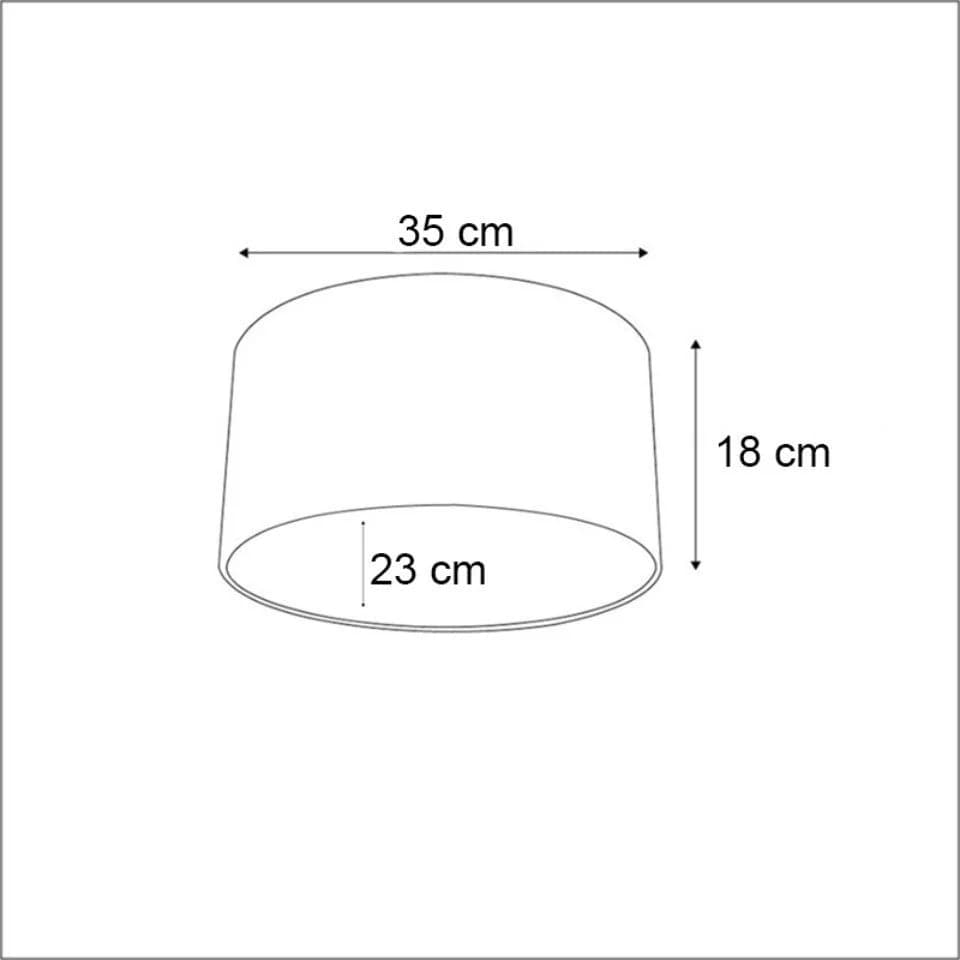 Qazqa Lampenschirm Cilinder Velours Blattdesign Gold - Bild 3