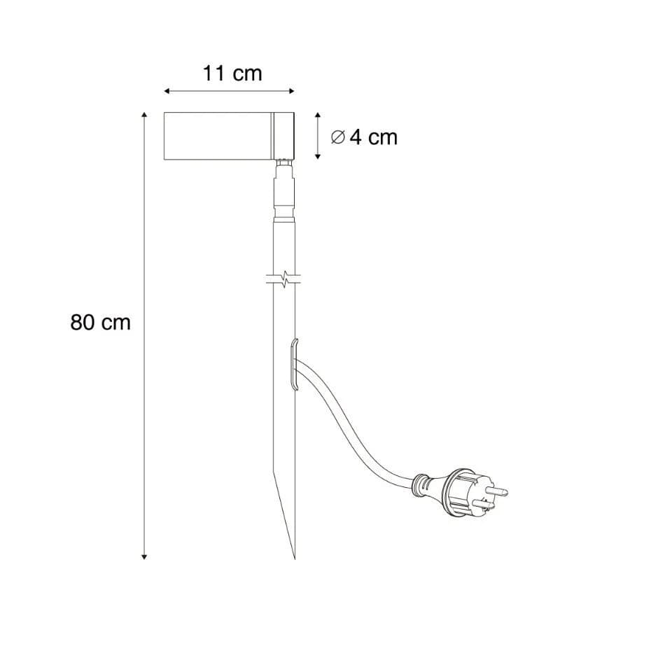 Qazqa Gartenstrahler Carl Schwarz Aluminium LED