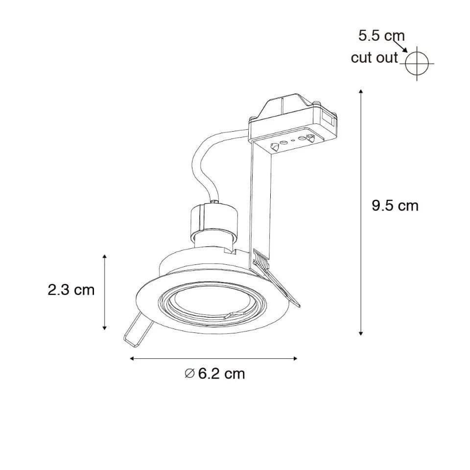 QAZQA LED Einbaustrahler Edu Set 12-tlg. Messing Modern - Bild 4