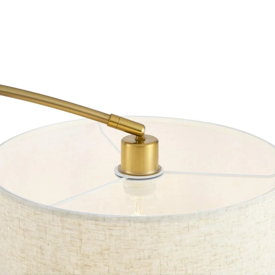 Qazqa Stehlampe Vinossa, Bogenlampe, Beige, Metall, 1-flammig - Bild 3
