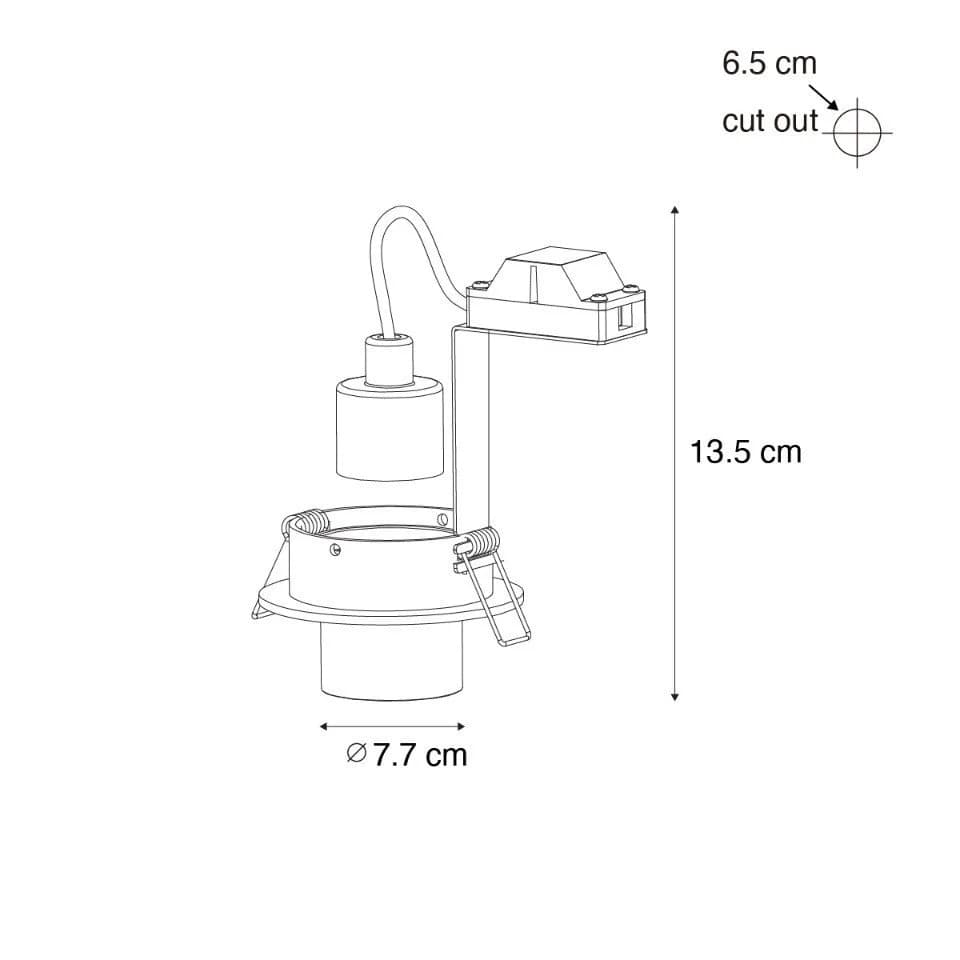 Qazqa LED Einbaustrahler Installa Set 6-teilig Weiß Aluminium Modern - Bild 3