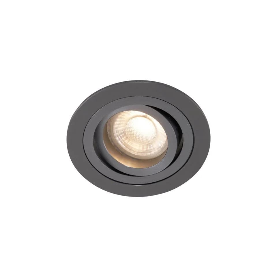 Qazqa LED Einbaustrahler 6er-Set Gunmetal Schwenkbar Warmweiß - Bild 5