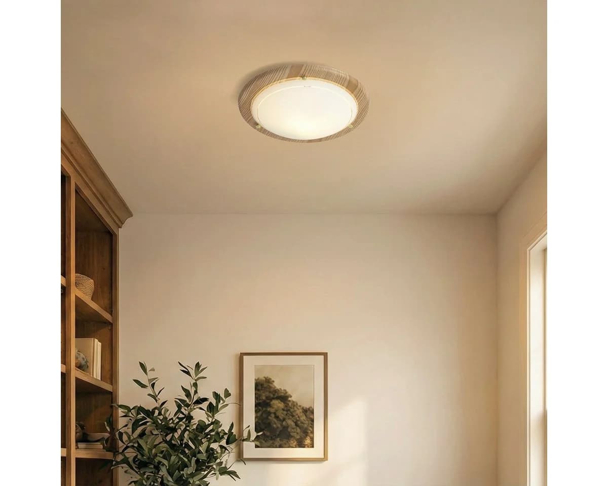 Qazqa Deckenleuchte Mesiac E27 Natur Gold Metall