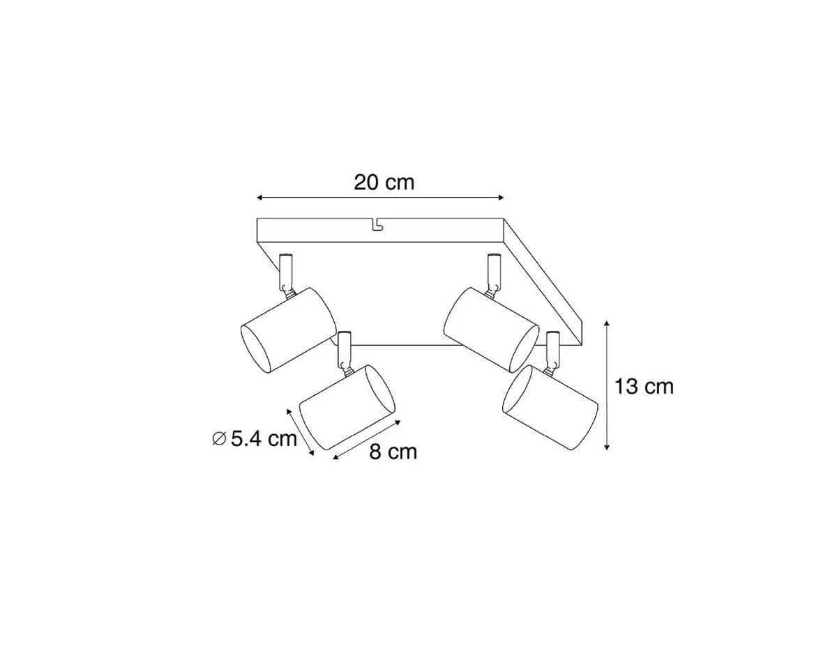 Qazqa LED Aufbaustrahler Jeana 4-flammig Beige Metall GU10 - Bild 3