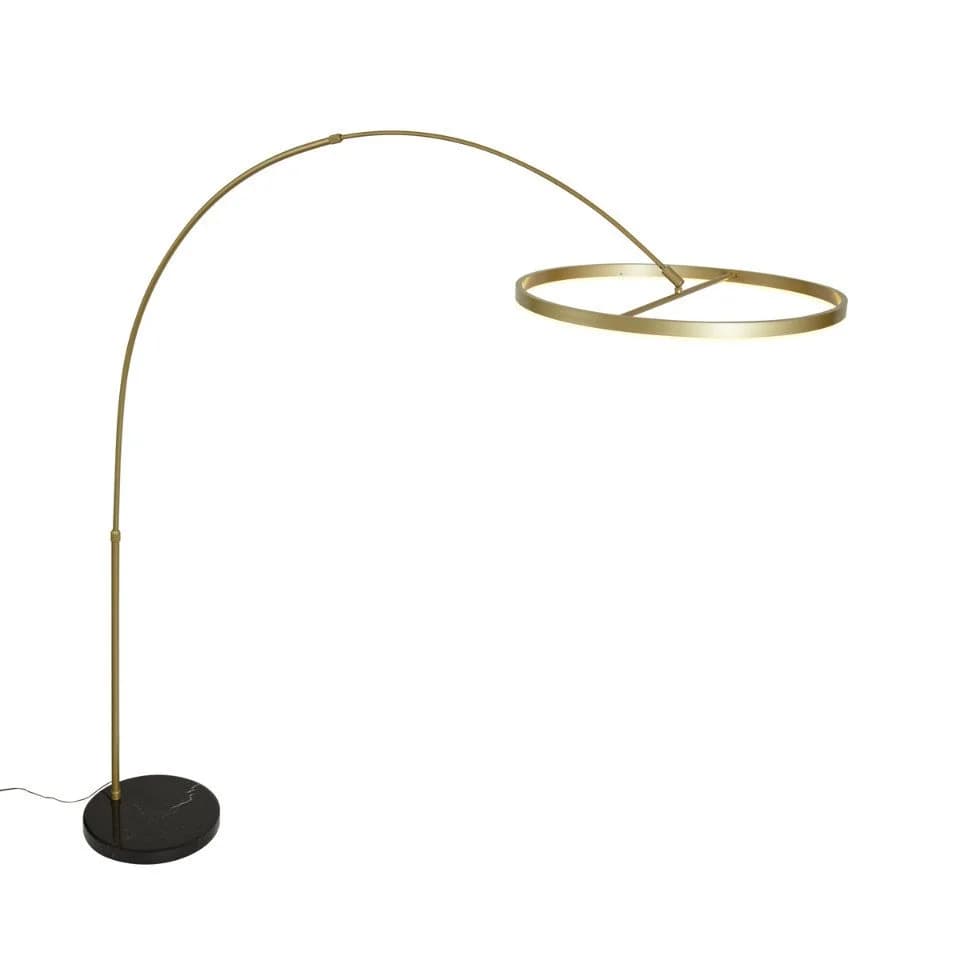 QAZQA Bogenlampe Anello Dimmbar LED Gold Stahl Design - Bild 5