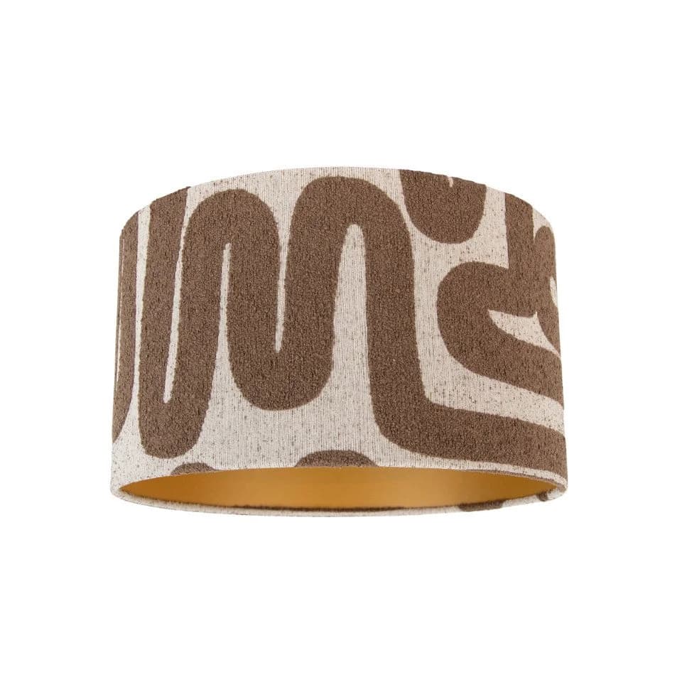 QAZQA Lampenschirm Cilinder Braun Beige Stoff - Bild 2