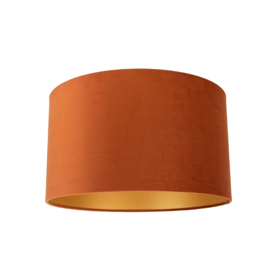 QAZQA Lampenschirm Cilinder Orange Gold Stoff - Bild 2