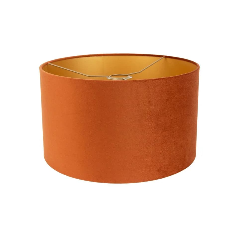 QAZQA Lampenschirm Cilinder Orange Gold Stoff - Bild 5