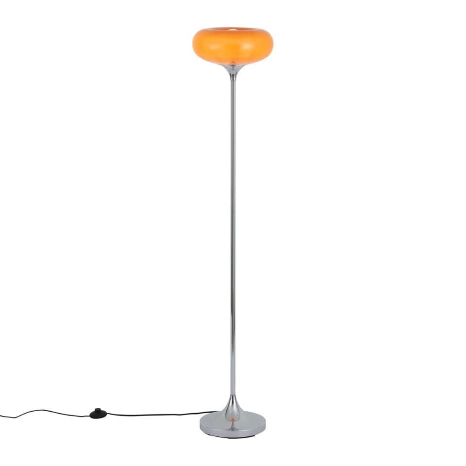 Qazqa Stehlampe Glaze Orange Chrom Retro E27 - Bild 2