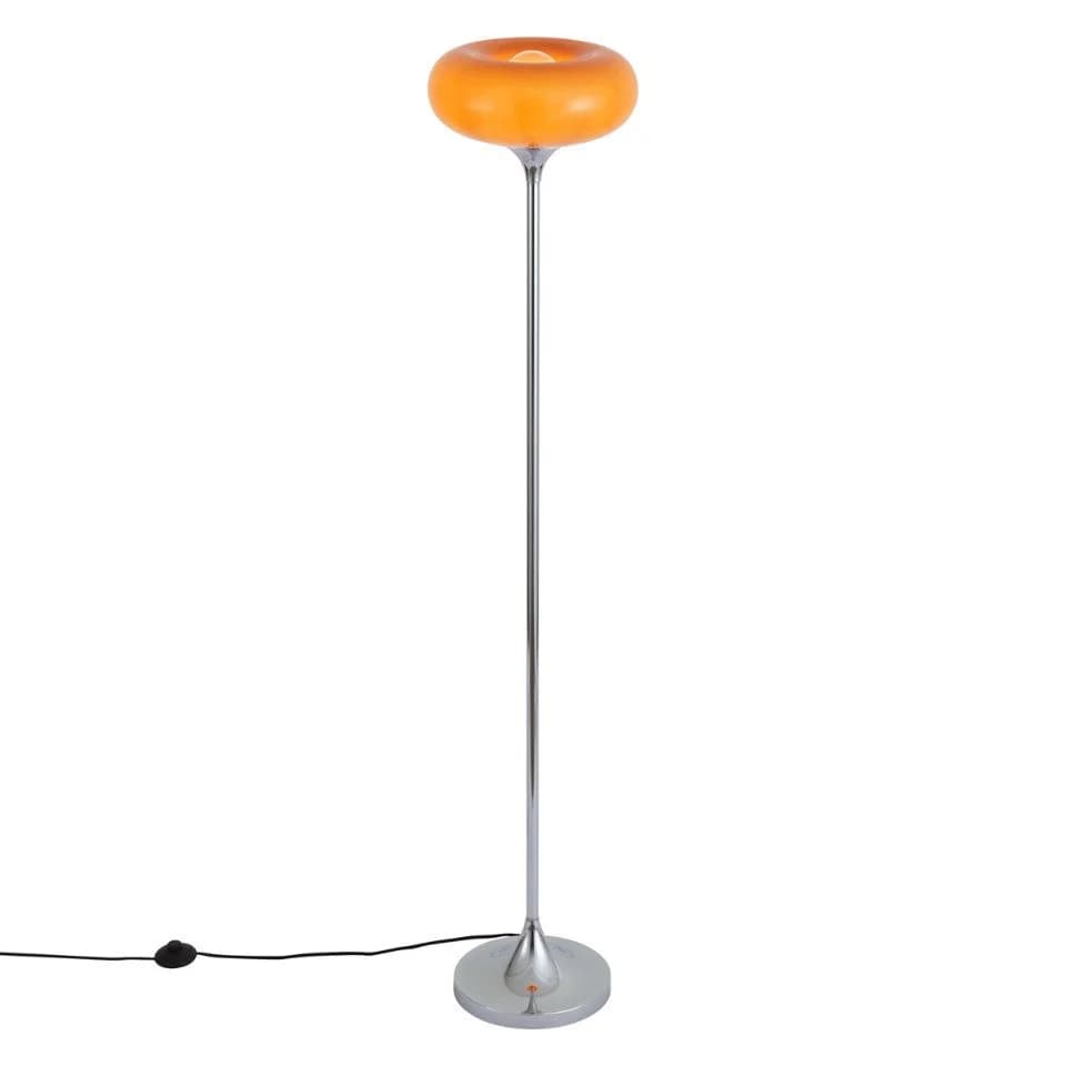 Qazqa Stehlampe Glaze Orange Chrom Retro E27 - Bild 5