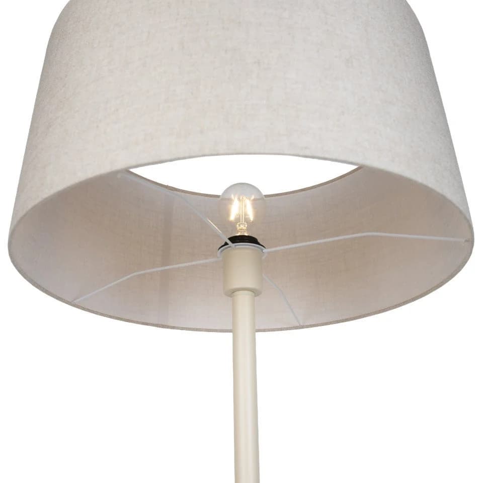 QAZQA Stehlampe Simplo Beige Metall E27 Japandi