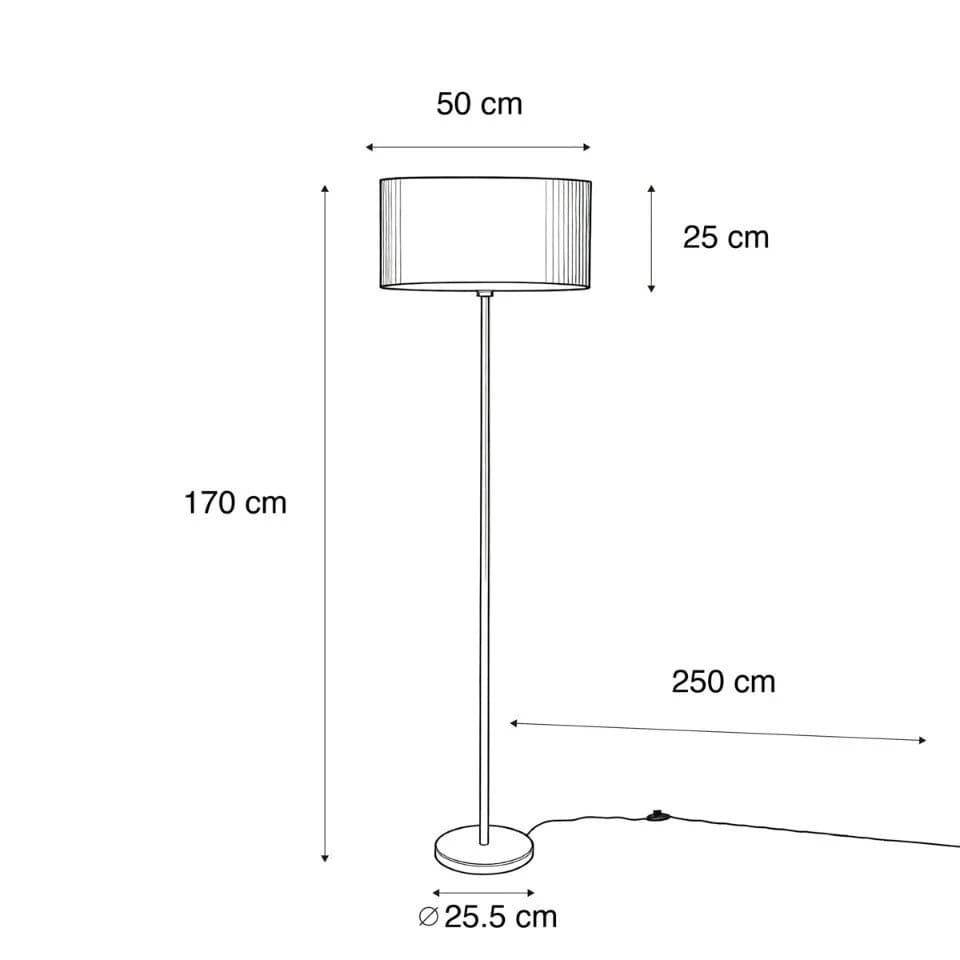 QAZQA Stehlampe Simplo Beige Metall E27 Japandi - Bild 3