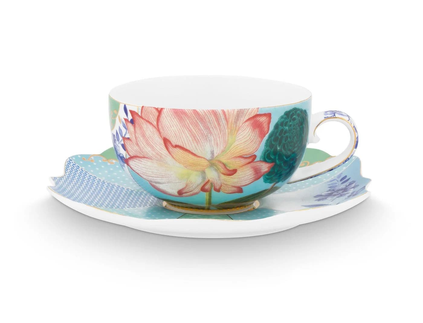 PiP Studio Teetasse & Untertasse Set Royal Flowers Porzellan - Bild 3