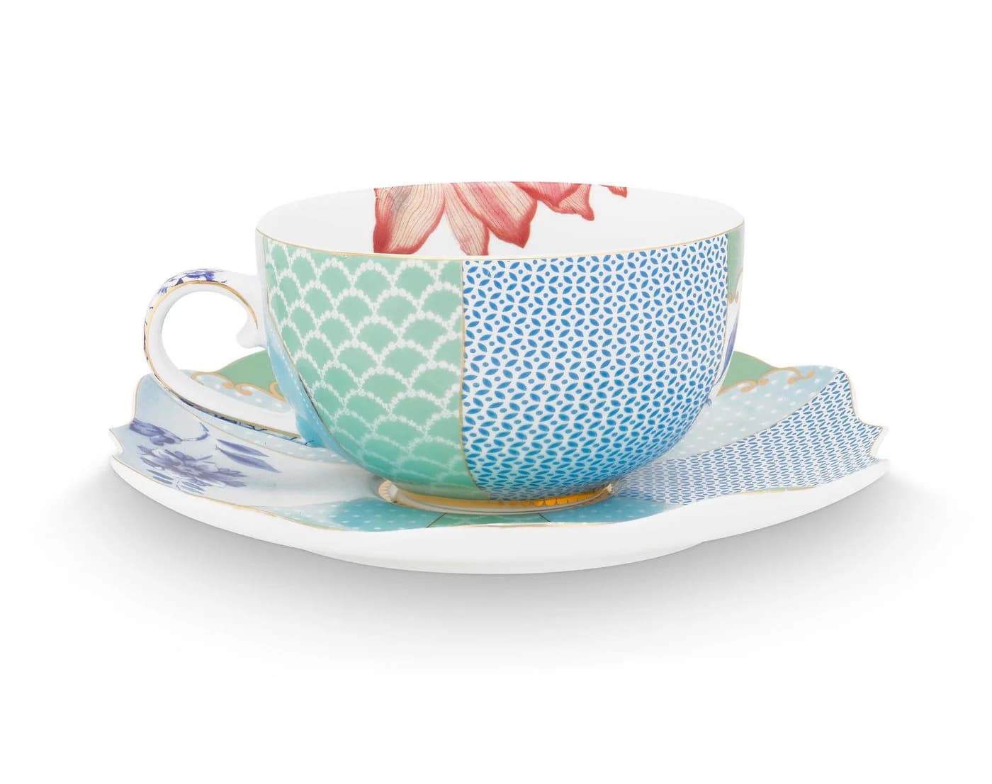 PiP Studio Teetasse & Untertasse Set Royal Flowers Porzellan - Bild 4