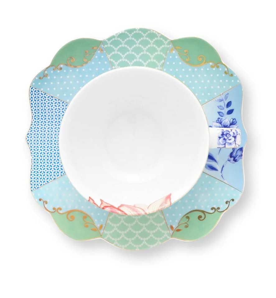 PiP Studio Teetasse & Untertasse Set Royal Flowers Porzellan - Bild 5