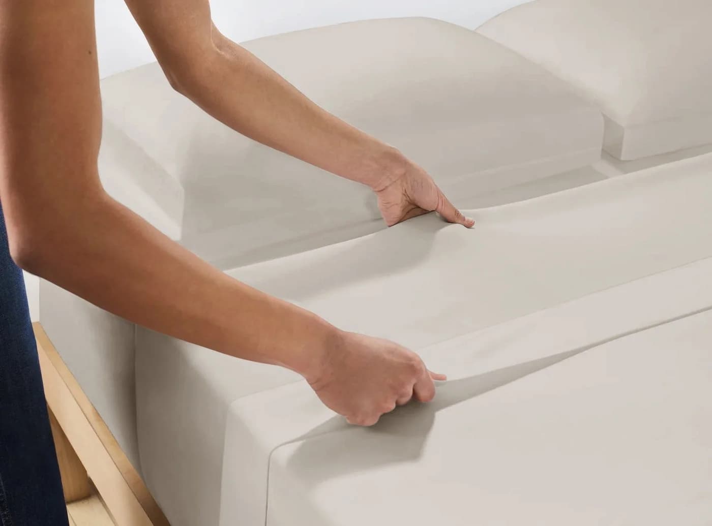 Sitheim-Europe Bettlaken Glattes Renforcé Beige Baumwolle - Bild 1