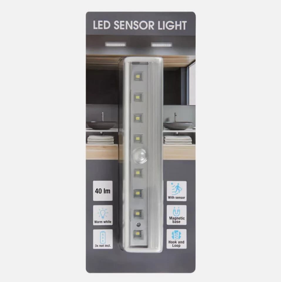 ZD Trading LED Nachtlicht Sensorleuchte mit Magnet und Bewegungssensor Grau