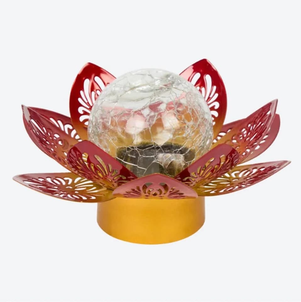 ZD Trading Solarlampe Lotus Metall Rot mit Farbwechsel - Bild 3