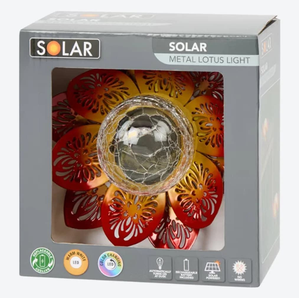 ZD Trading Solarlampe Lotus Metall Rot mit Farbwechsel - Bild 4