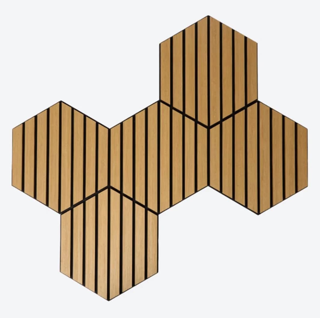 Spectrum Wandpaneel Hexagon 5-tlg. Holz Dekoelement