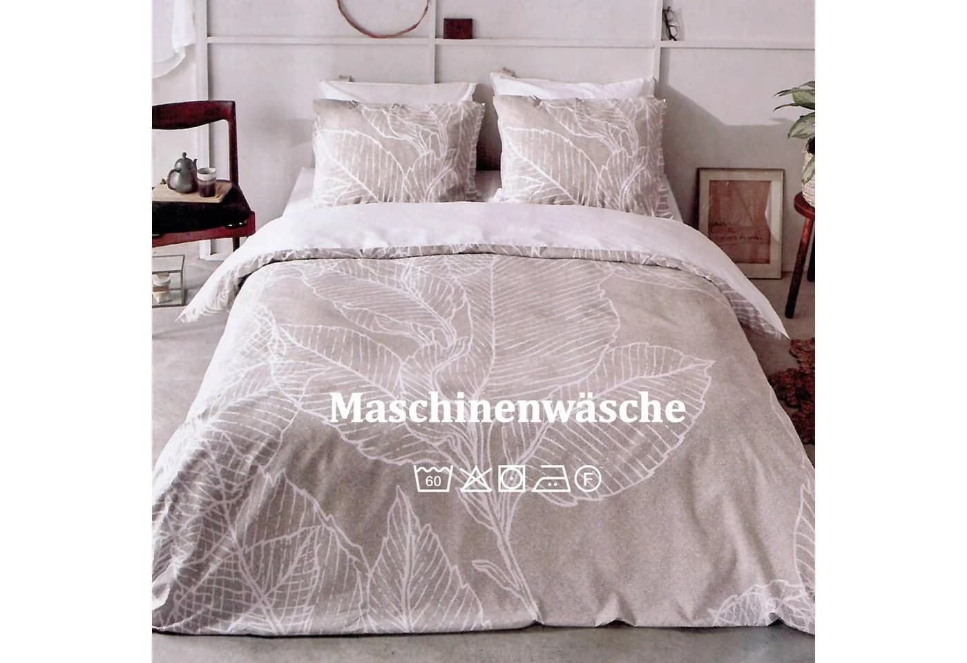 Bestlivings Bettwäsche Set 2-teilig Satin Baumwolle Beige - Bild 4