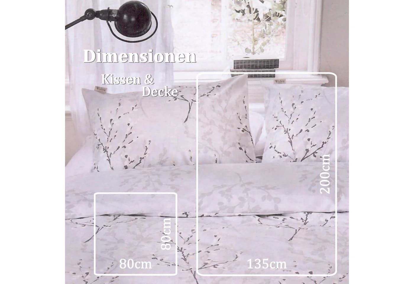 Bestlivings Bettwäsche-Set 135x200 + 80x80 cm Baumwolle Weiss - Bild 3