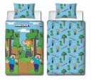 Minecraft Wendebettwäsche 140x200 cm Blau Microfaser Bild 2