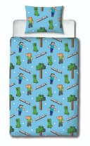 Minecraft Wendebettwäsche 140x200 cm Blau Microfaser Bild 3