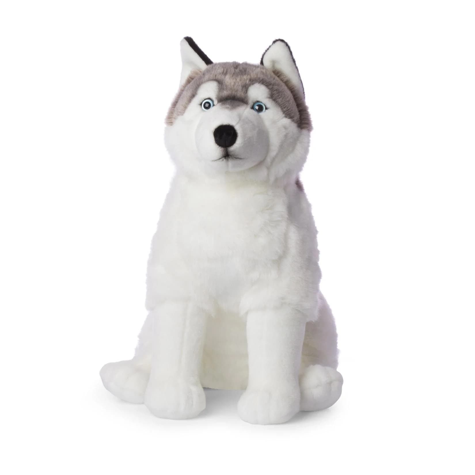 WWF Plüschtier Husky sitzend 70cm lebensecht Kuscheltier