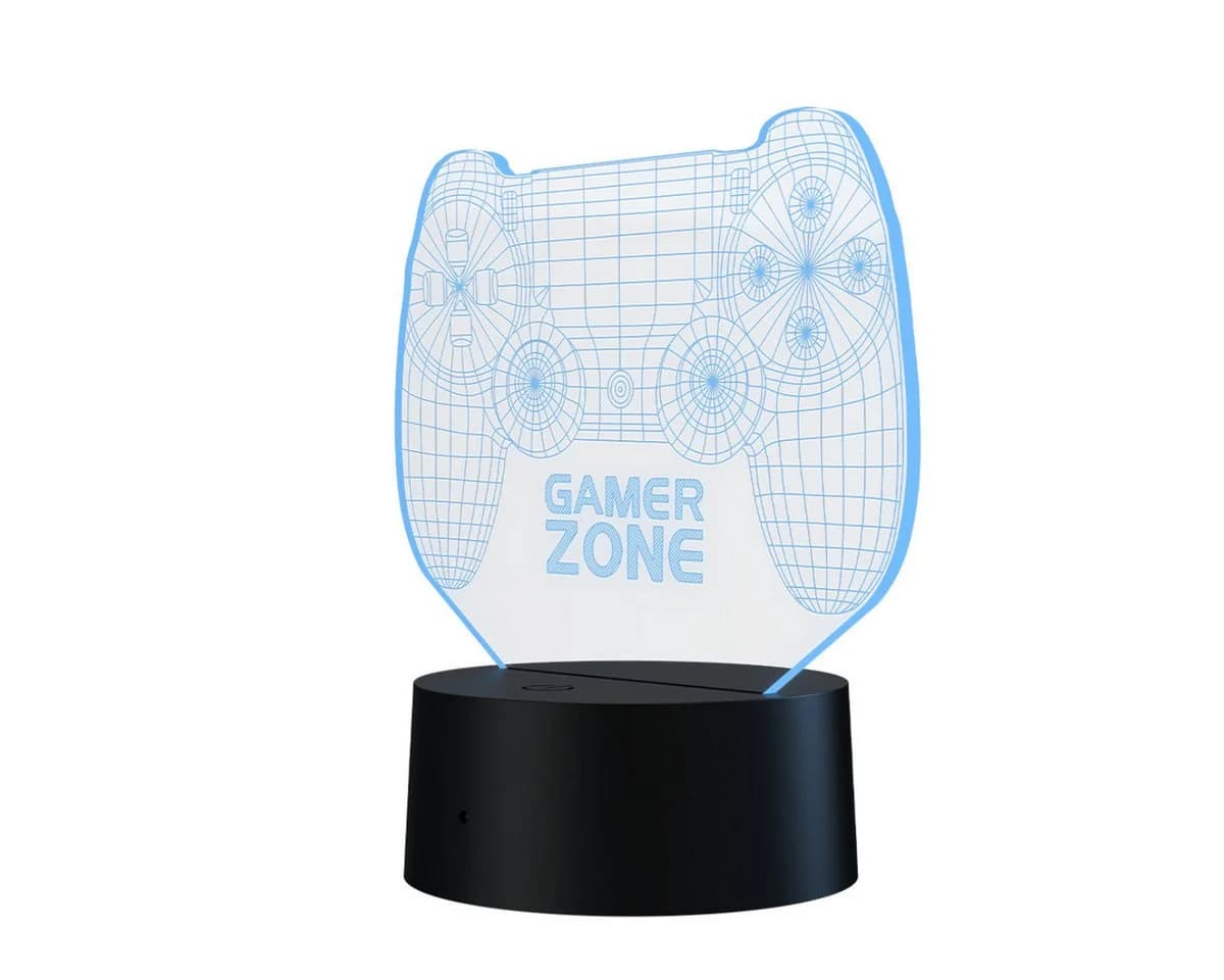 Qware Gaming LED Dekolicht 3D LED Lampe RGB Tischlampe mit Farbwechsel und Fernbedienung