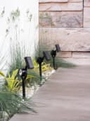 LUXFORM Solar-Erdspießleuchte Zamora 3er Set Schwarz LED Gartenstrahler Bild 1