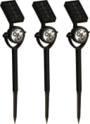 LUXFORM Solar-Erdspießleuchte Zamora 3er Set Schwarz LED Gartenstrahler Bild 2