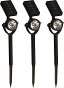 LUXFORM Solar-Erdspießleuchte Zamora 3er Set Schwarz LED Gartenstrahler Bild 4