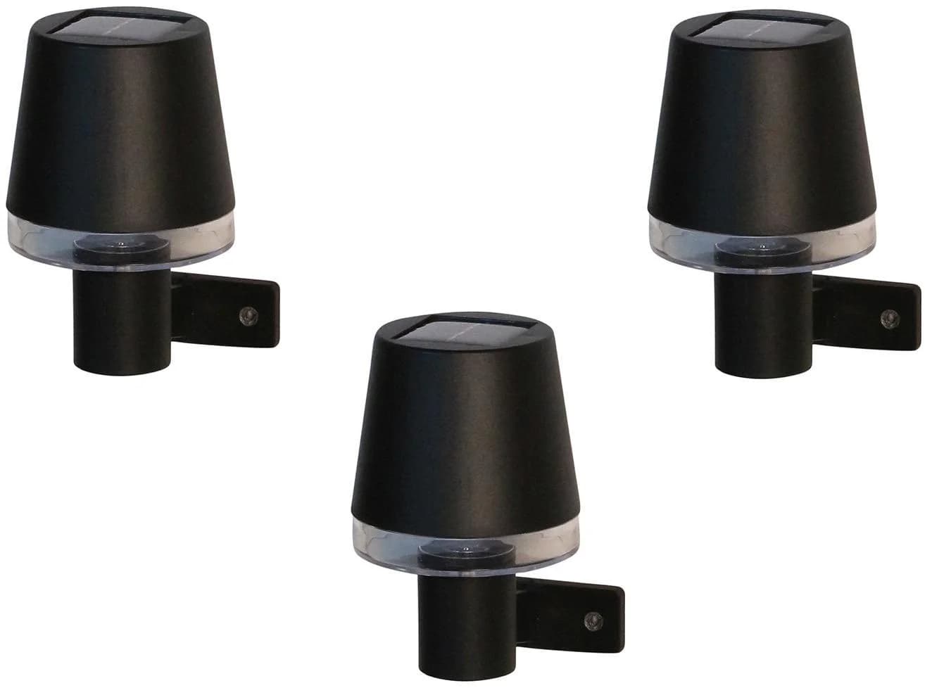 Luxform Solar-Wandleuchte Cala d'Or 3 Stück Schwarz
