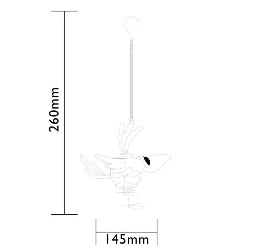 Luxform Solar Bird Hang Set 3 Vögel LED Hängeleuchte Blau Gelb Rot - Bild 4
