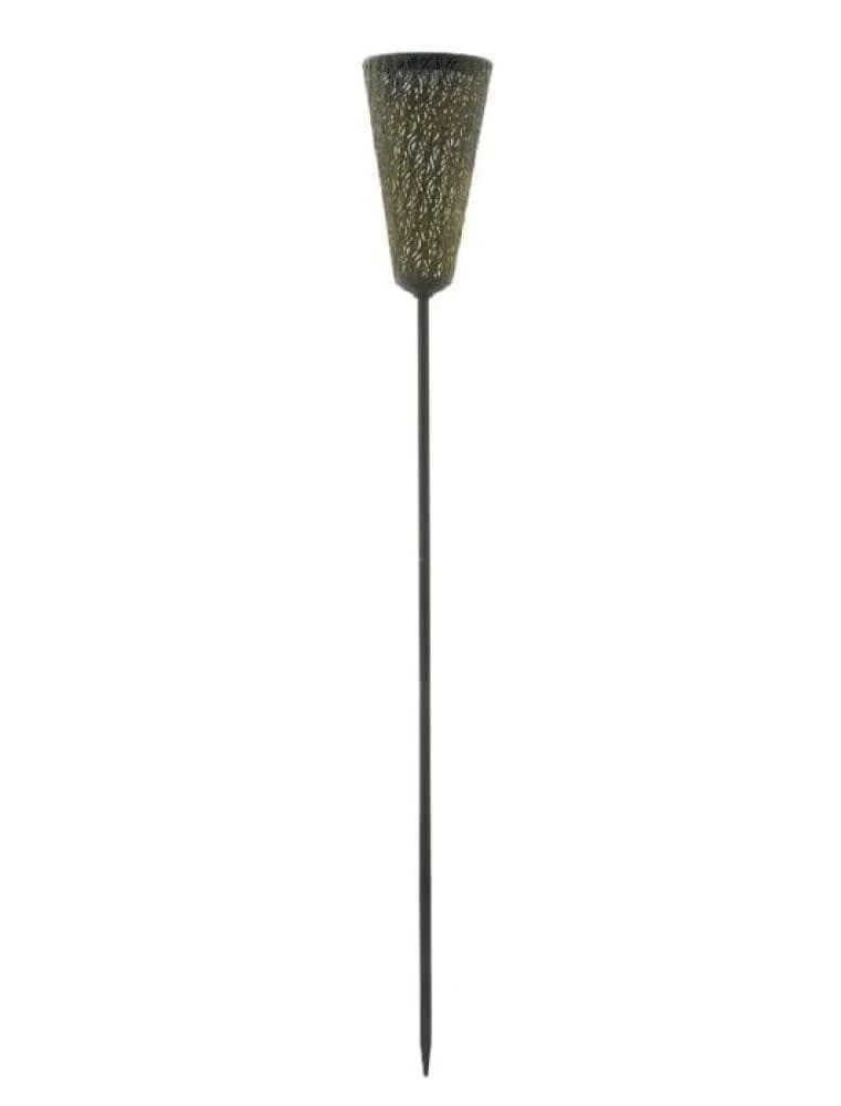 LUXFORM Solar Torch Norwich Set 2 LED Gartenleuchte Schwarz Metall