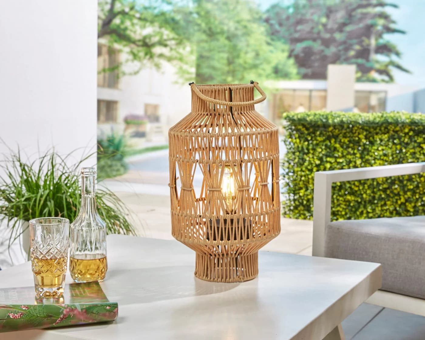 LUXFORM Gartenleuchte Alhambra Small, Braun, LED, USB