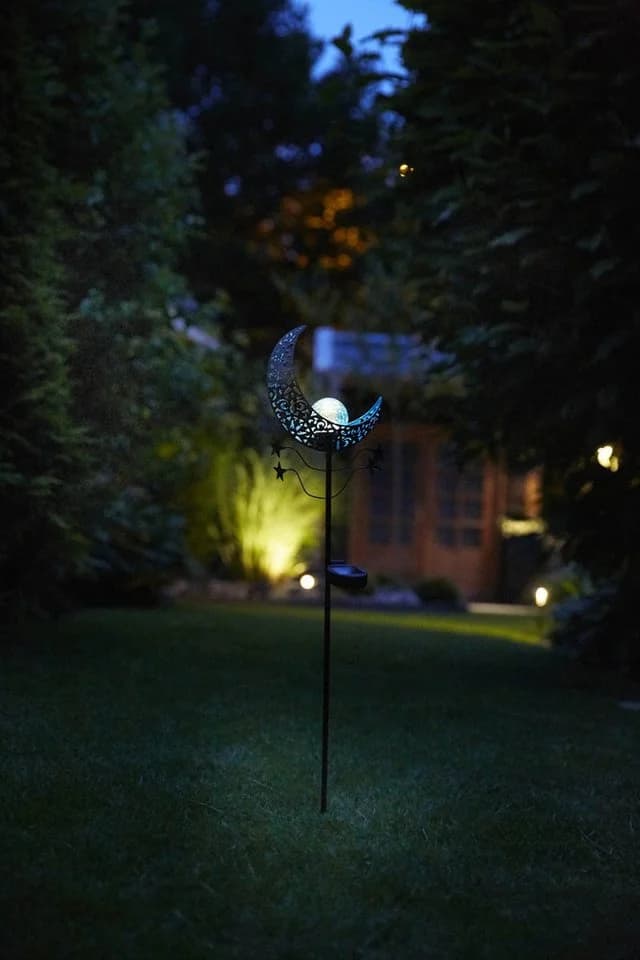 LUXFORM Solar-Erdspieß-Gartenlampe Mandala 2 Stück Blau/Bronze - Bild 3