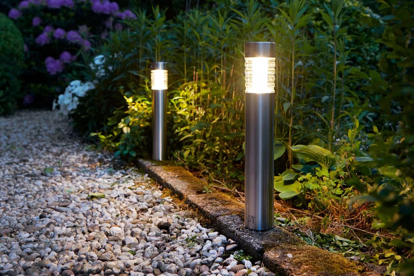 Luxform Solar-Gartenleuchte Tacoma 3er Set Edelstahl Silber - Bild 3