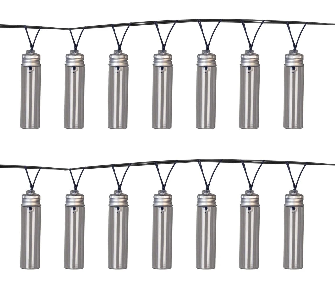 LED-Lichterkette aus Echtglas und Solarenergie, Silber, 465 cm - Bild 2