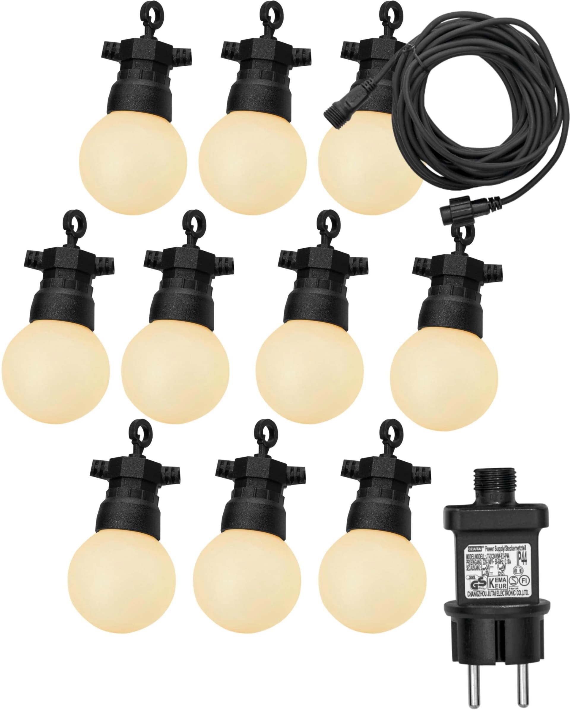 LUXFORM Lichterkette Honolulu 24V warmweiß 7,5m schwarz