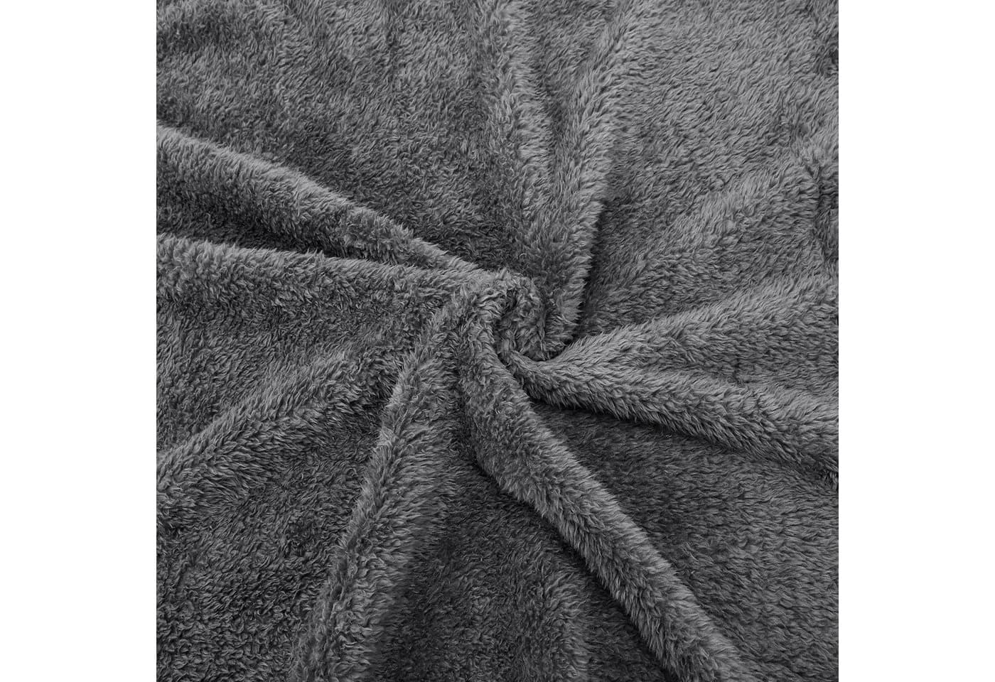 nobleza Hundedecke Grau Weiche Fleecedecke Waschbar