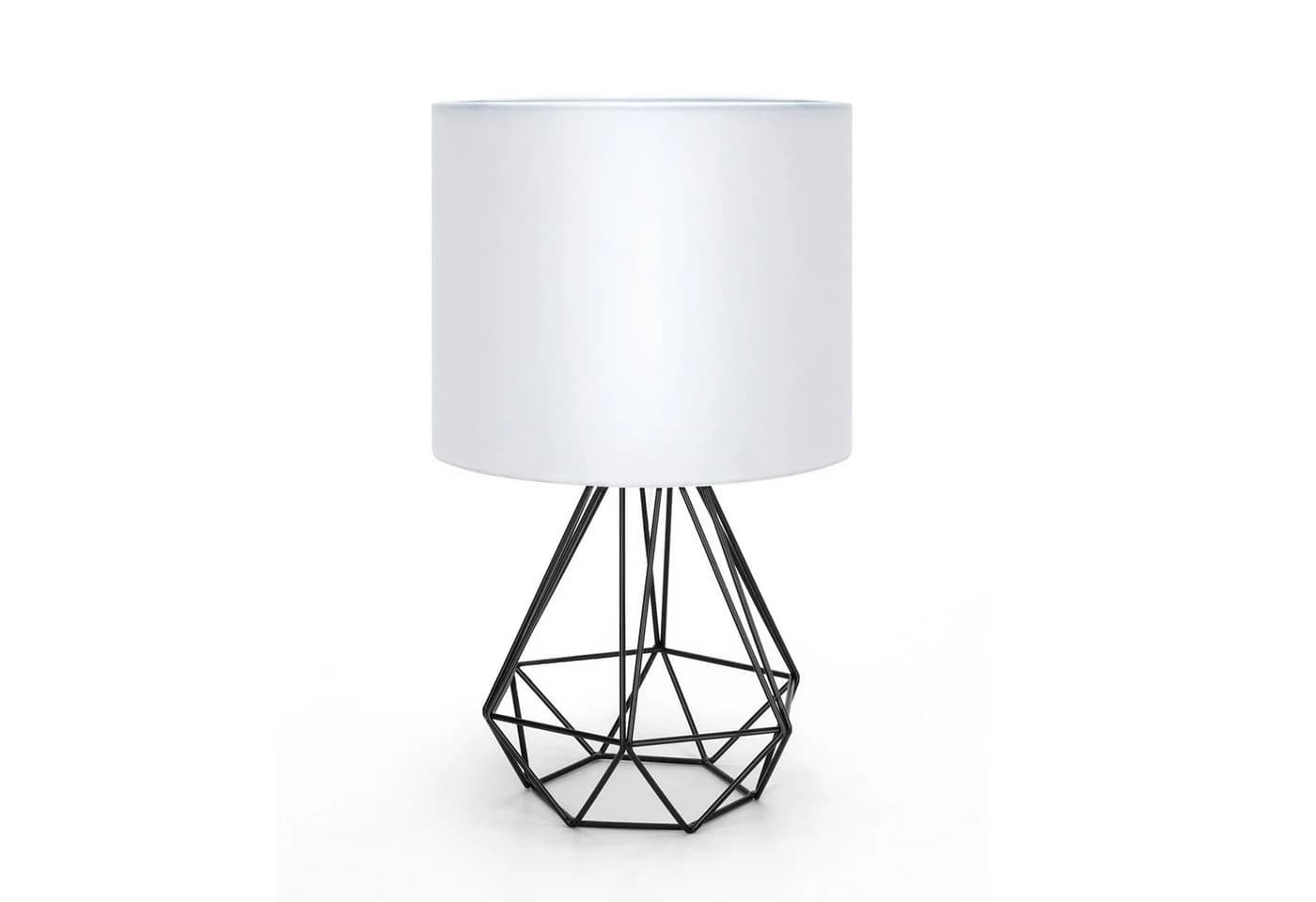Aigostar Schreibtischlampe Weißer Stoffschirm Metallfuß E14 Schwarz - Bild 2
