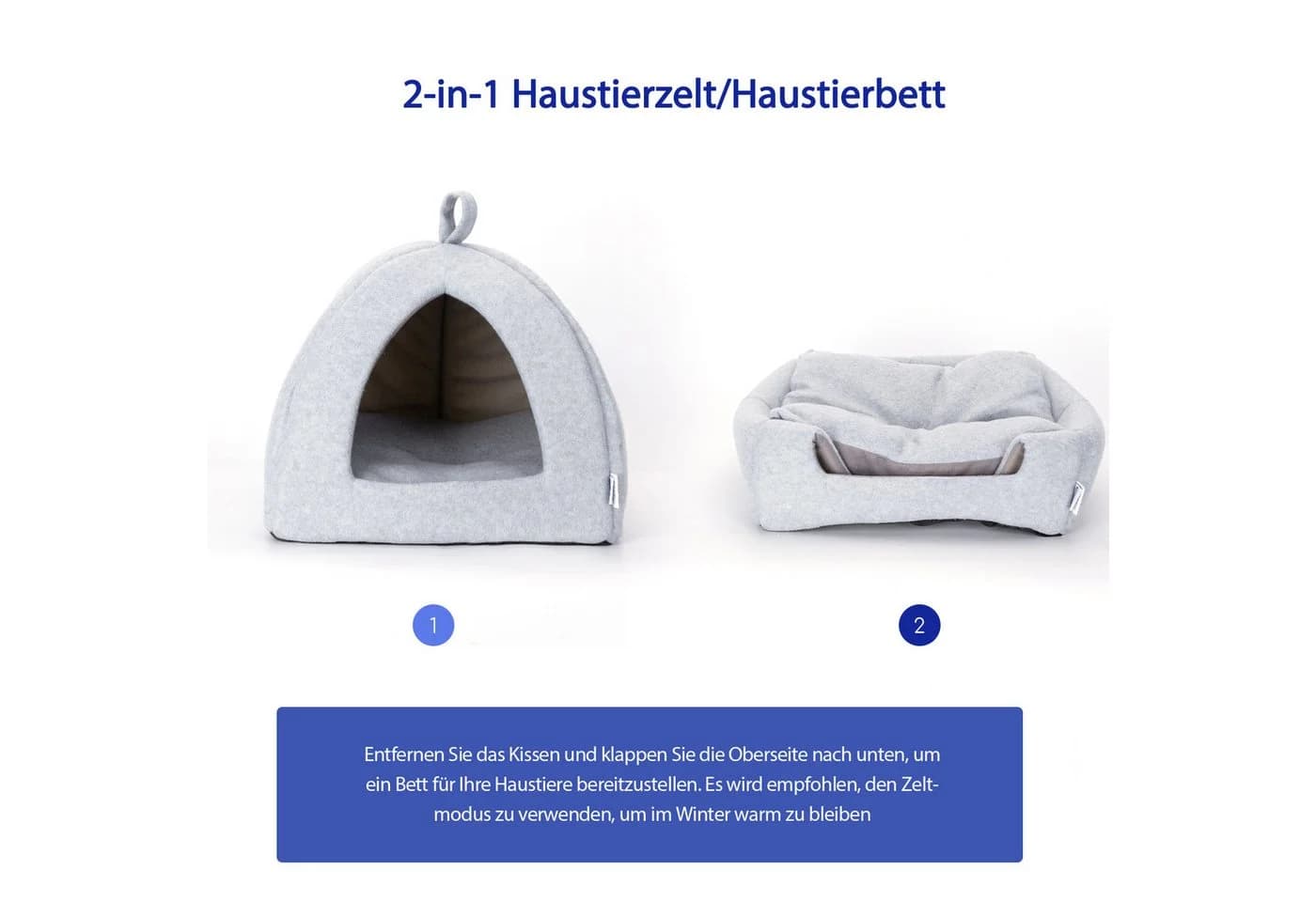Nobleza Faltbares Katzenhaus Zwei in Eins Hund Katzenbett - Bild 4