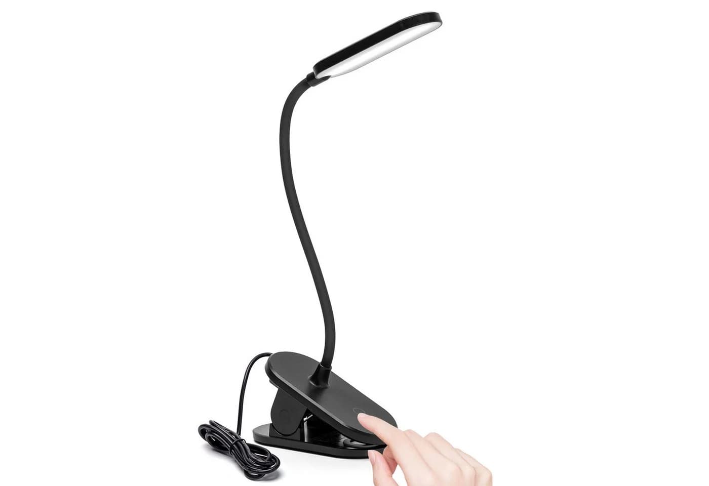 Aigostar LED Schreibtischlampe Schwarz mit 3 Helligkeitsstufen und USB