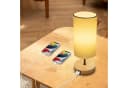 Aigostar Schreibtischlampe mit 2 USB-Ladeanschlüssen, E27, Holzsockel, Weiß Bild 3