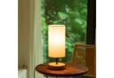 Aigostar Schreibtischlampe mit 2 USB-Ladeanschlüssen, E27, Holzsockel, Weiß Bild 4